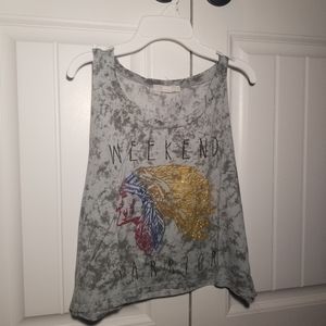 Forever 21 Weekend Warrior cropped tanktop